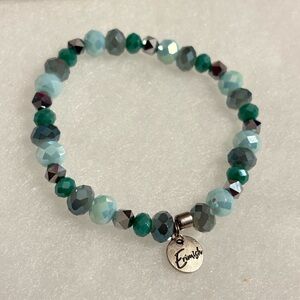 Erimish Glass Beaded Bracelet Multi Tone Blue Preowned